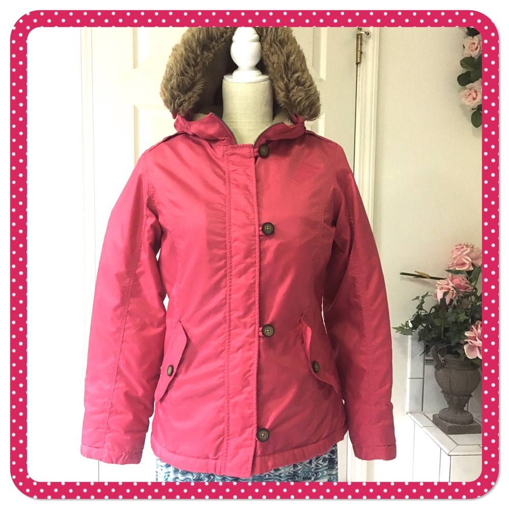 💝 LAND’S END KIDS 💝 rose pink girls jacket size KIDS 16/XL